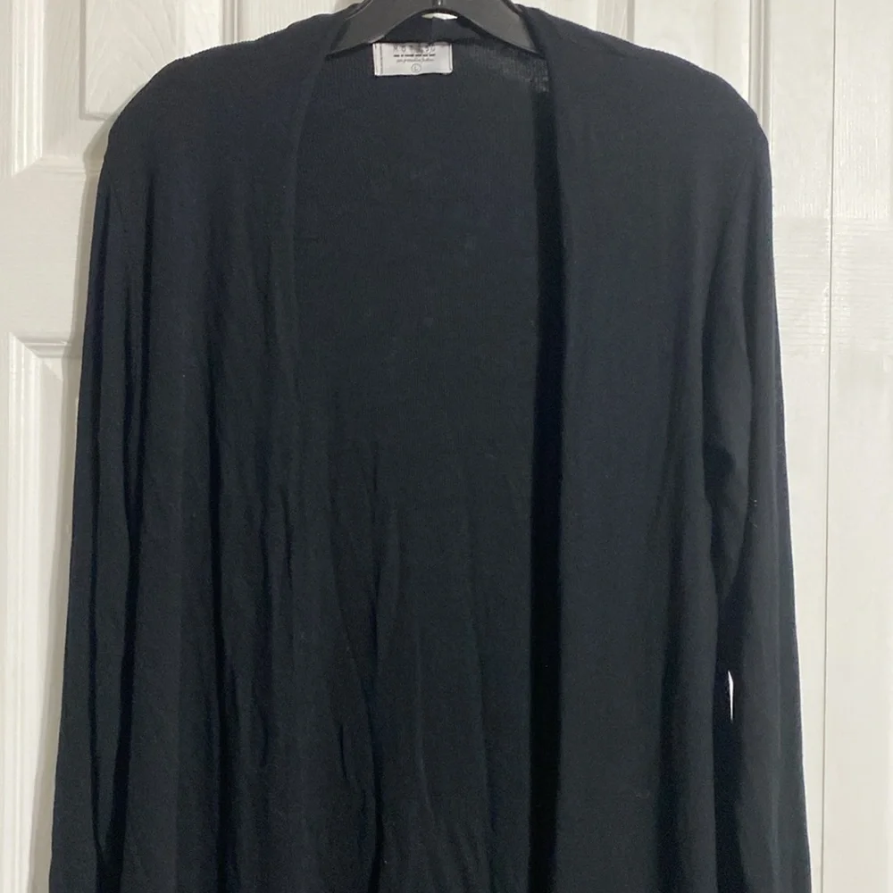 Mott50 Black bamboo knit soft Cardigan Sweater size LARGE - Picture 4 of 12